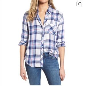 Rails Hunter Plaid Shirt In Ivory Bluebell Pink